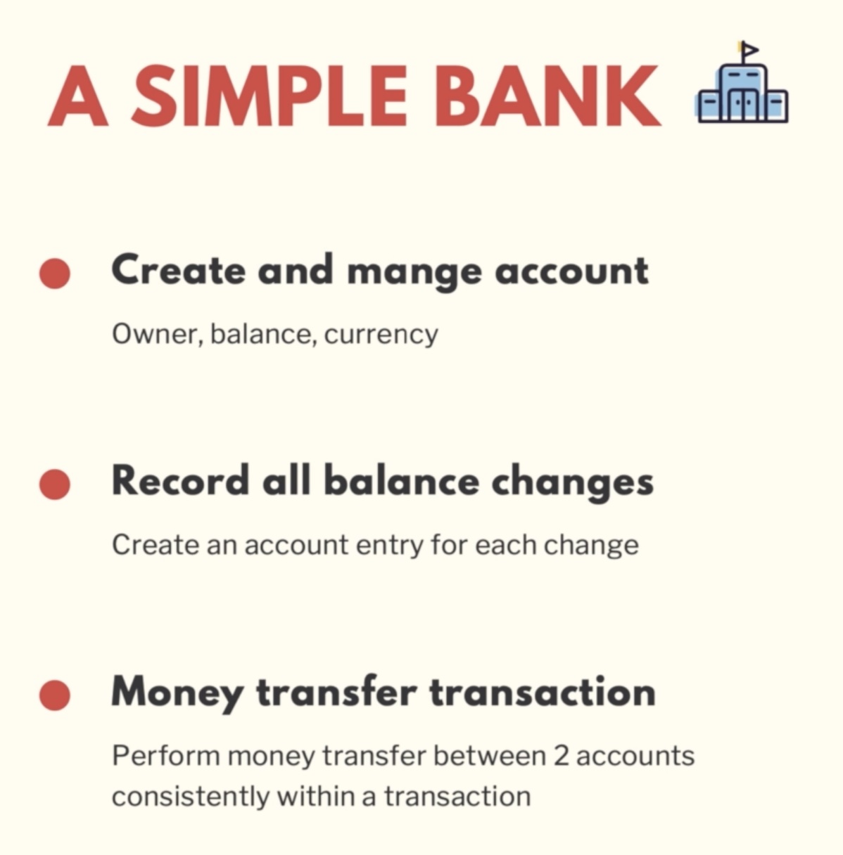 Screenshot of simple bank's design